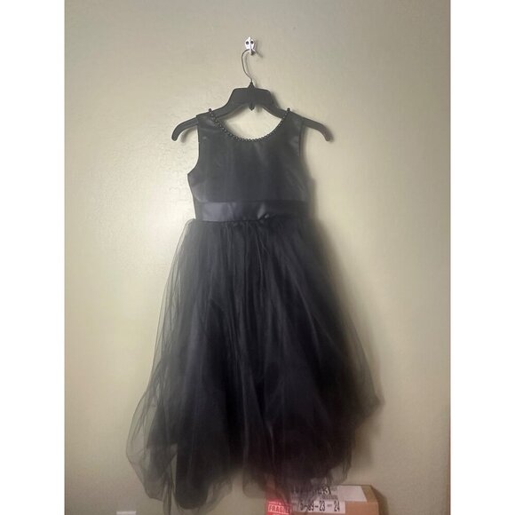 Uhnice Flower Pearls Dress V-Back Tulle Ball Gown Satin Bow-Knot Pageant 9/10 - Picture 2 of 5